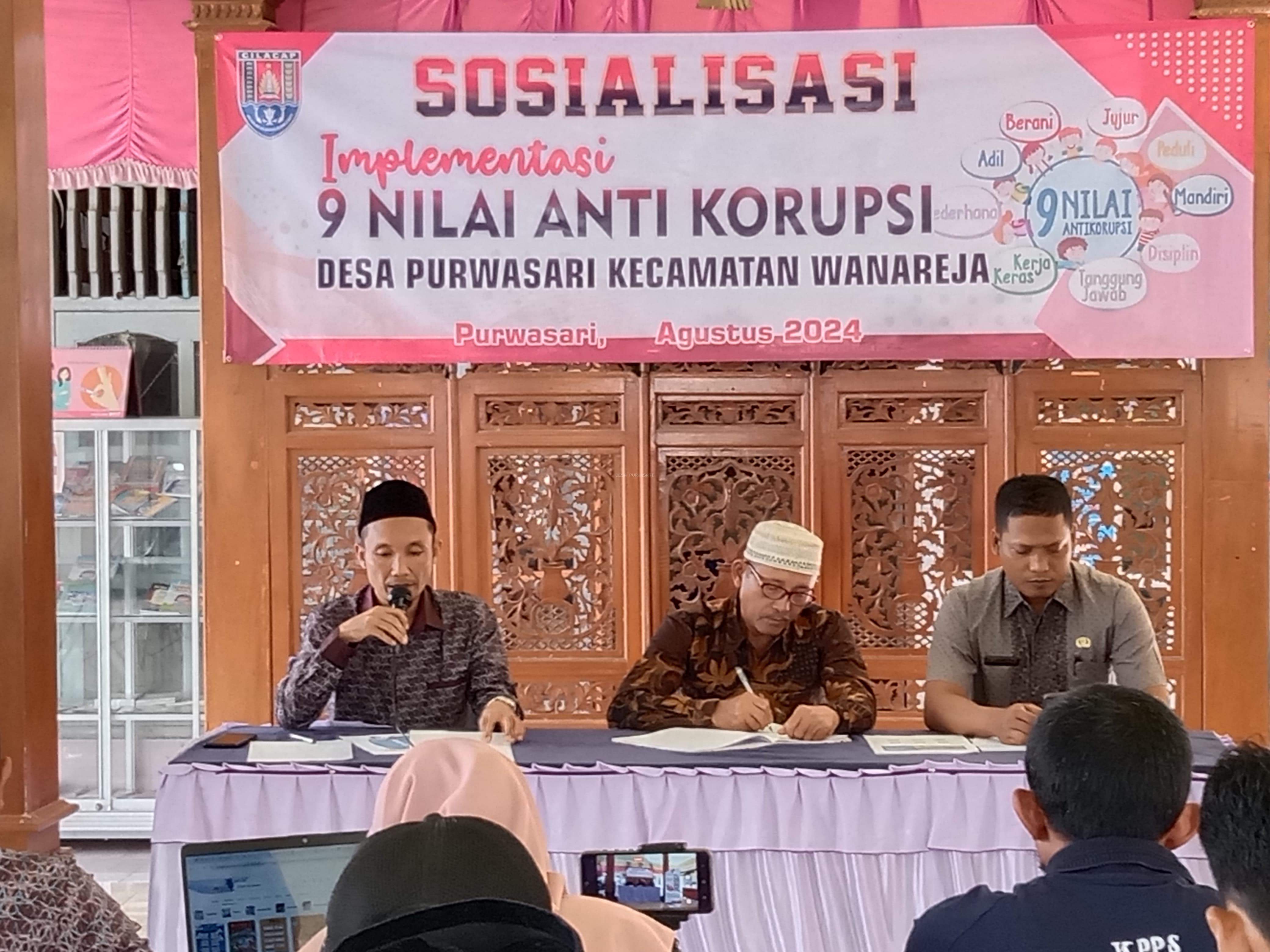 Sosialisasi 9 Nilai Anti Korupsi di Desa Purwasari: Upaya Perluasan Desa Anti Korupsi